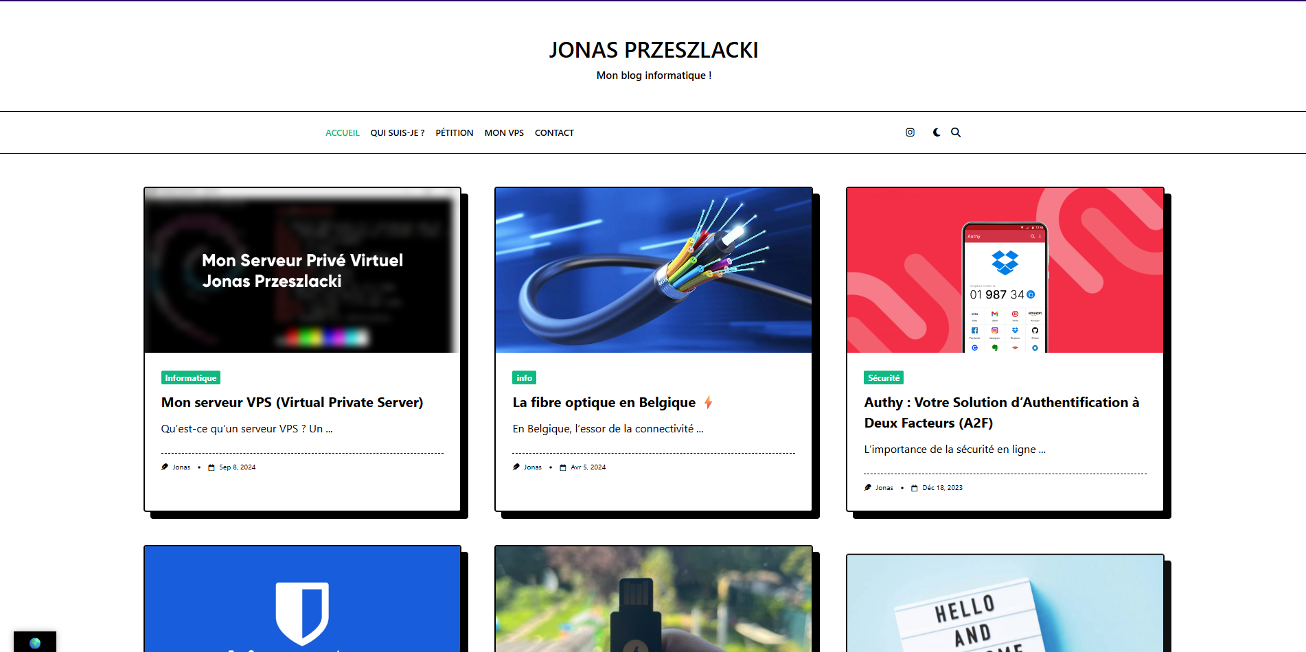 Aperçu du site blog.jonas-prz.be